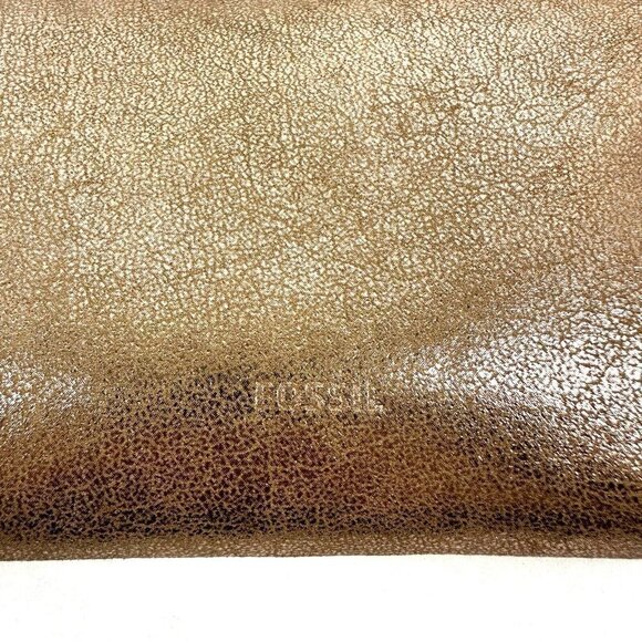 Fossil Emma Wallet Rose Gold Metallic Zip Around Clutch Cell Phone Holder - Picture 2 of 11